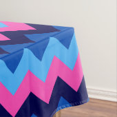 Koel Blauw Roze Chevron Patroon Klein Tafelkleed (Voorbeeld)
