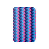 Koel Blauw Roze Chevron Patroon Kleine Badmat (Voorkant Verticaal)