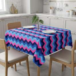 Koel Blauw Roze Chevron Patroon Kleine Tafelkleed