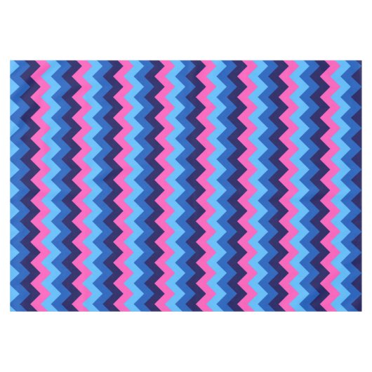 Koel Blauw Roze Chevron Patroon Medium Tafelkleed (Voorkant (Horizontaal))