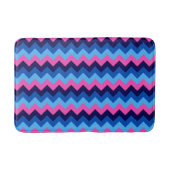 Koel Blauw Roze Chevron Patroon Middelgrote Badmat (Voorkant)