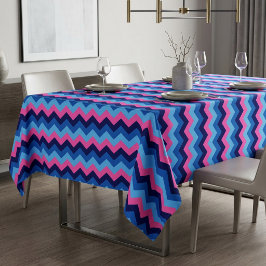 Koel Blauw Roze Chevron Patroon Middelgrote Tafelk Tafelkleed
