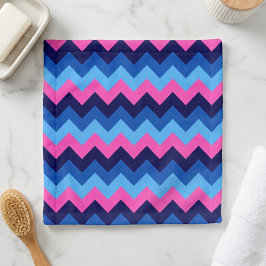 Koel Blauw Roze Chevron Patroon Washandje
