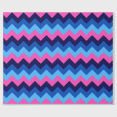 Koel Blauw Roze Chevron Patroon Wrapping Papier (Vlak)