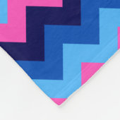 Koel Blauw Roze Chevron Print Kleine Fleece Deken (Hoek)