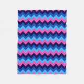 Koel Blauw Roze Chevrons Kleine Fleece Deken (Voorkant)