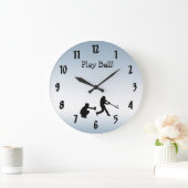 Koel blauw spel Baseball Sportkussen Grote Klok (Huis)