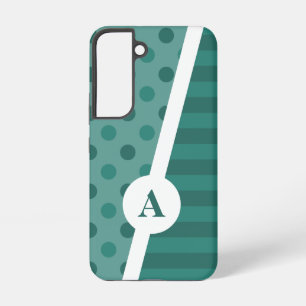 Koel Blauw Stippen en Strepen Patroon Samsung Galaxy Hoesje