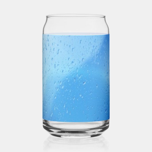 Koel blauw water druppels gepersonaliseerd blikvorm glas (Achterkant)