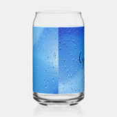 Koel blauw water druppels gepersonaliseerd blikvorm glas (Rechts)