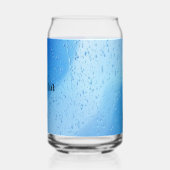 Koel blauw water druppels gepersonaliseerd blikvorm glas (Links)