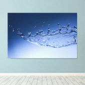 koel blauw water splash canvas afdruk (Insitu (Houten vloer))