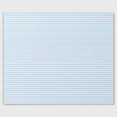 Koel blauw | White Stripe Wrapping Paper Cadeaupapier (Vlak)