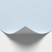 Koel blauw | White Stripe Wrapping Paper Cadeaupapier (Hoek)