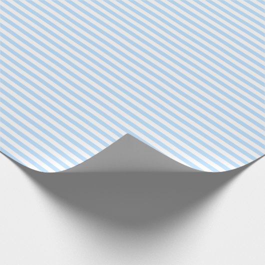 Koel blauw | White Stripe Wrapping Paper Cadeaupapier (Hoek)