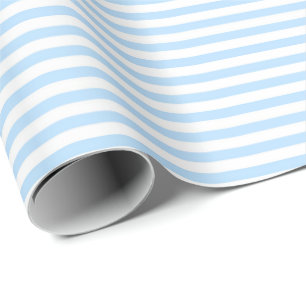 Koel blauw   White Stripe Wrapping Paper Cadeaupapier