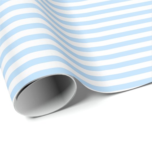 Koel blauw | White Stripe Wrapping Paper Cadeaupapier (Rol Hoek)