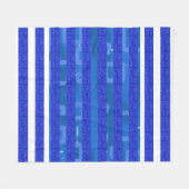 Koel Blauw Witte Geometrische Strepen Fleece Deken (Voorkant (Horizontaal))