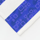 Koel Blauw Witte Geometrische Strepen Fleece Deken (Hoek)