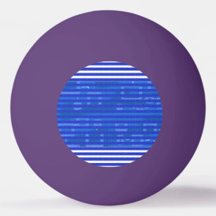 Koel Blauw Witte Geometrische Strepen Pingpongbal