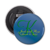 Koel Blauwe Bespen Budget Button Flesopener (Voorkant)