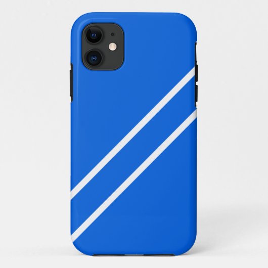Koel blauwe, blauwe, witte diagonaal strepen Case-Mate iPhone case (Achterkant)