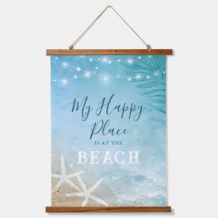 Koel  blauwe Blauwgroen Waterverf Art Beach Hangend Wandkleed