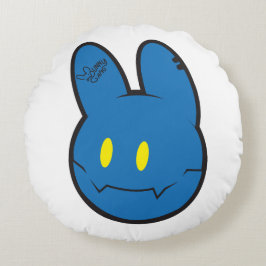 Koel blauwe Bunny Gang-cartoonronde kussen