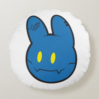 Koel blauwe Bunny Gang-cartoonronde kussen