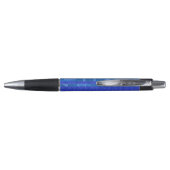 Koel Blauwe Geometrische Strepen Pen (Achterkant)
