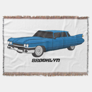 Koel blauwe klassieke auto uit 1959 deken
