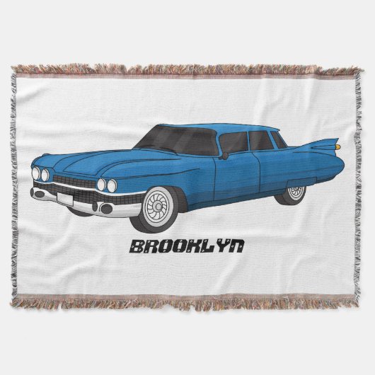Koel blauwe klassieke auto uit 1959 deken (Voorkant)