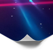 Koel Blauwe Kosmische Energie Abstract Universum Poster (Hoek)