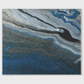 Koel blauwe marmer textuur cadeaupapier (Vlak)