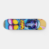 Koel blauwe olifant met bril persoonlijk skateboard (Horizontaal)