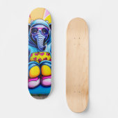 Koel blauwe olifant met bril persoonlijk skateboard (Voorkant)