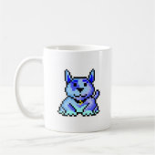 Koel blauwe pixelhond mok (Links)