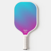 Koel blauwe roze Abstracte ombre gradiënt aangepas Pickleball Paddle (Achterkant)