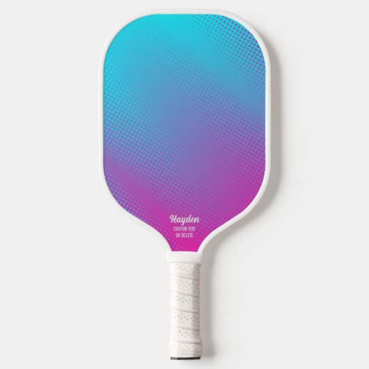 Koel blauwe roze Abstracte ombre gradiënt aangepas Pickleball Paddle (Voorkant)