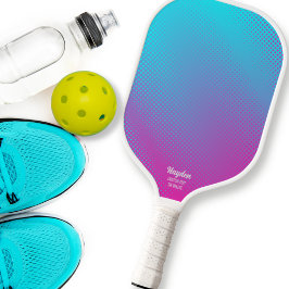 Koel blauwe roze Abstracte ombre gradiënt aangepas Pickleball Paddle