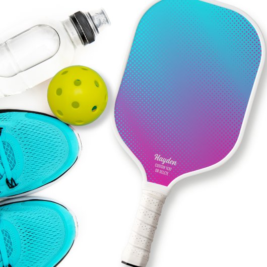 Koel blauwe roze Abstracte ombre gradiënt aangepas Pickleball Paddle