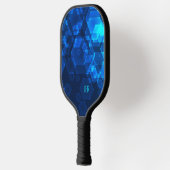 Koel Blauwe Tech Geometrische Aangepaste Monogram Pickleball Paddle (Links)