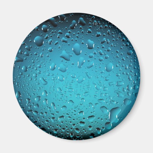 Koel Blauwe waterdruppels Magneet (Voorkant)