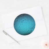 Koel Blauwe waterdruppels Ronde Sticker (Envelop)