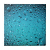 Koel Blauwe waterdruppels Tegeltje (Voorkant)