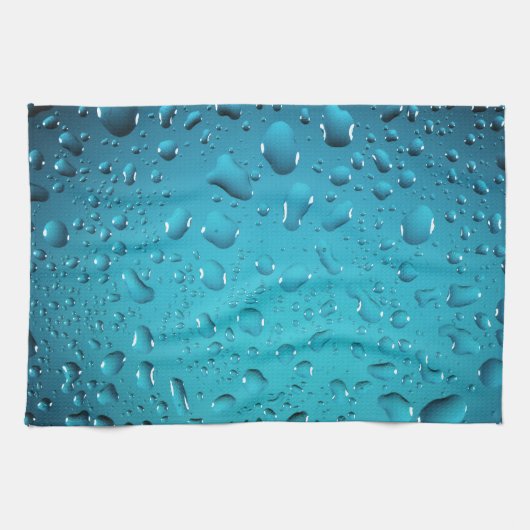Koel Blauwe waterdruppels Theedoek (Horizontaal)