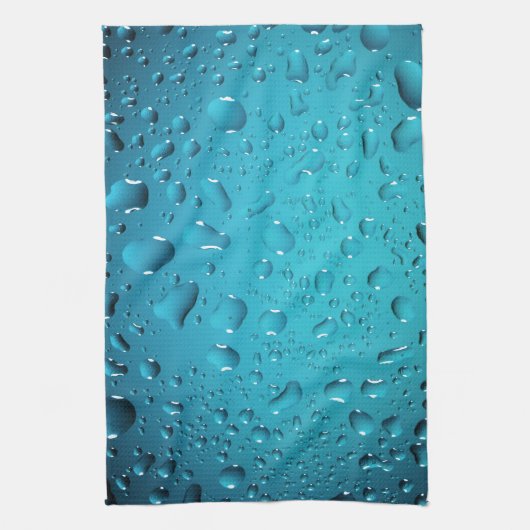 Koel Blauwe waterdruppels Theedoek (Verticaal)