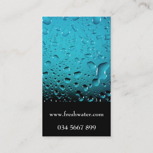 Koel Blauwe waterdruppels Visitekaartje (Achterkant)