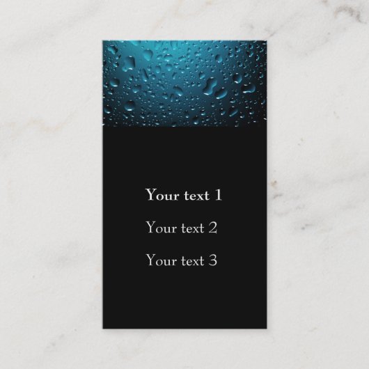 Koel Blauwe waterdruppels Visitekaartje (Voorkant)