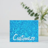 Koel Blauwe Zwemmen Pool Swim Party Custom Briefkaart (Staand voorkant)